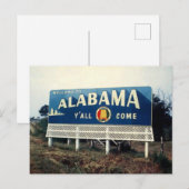 Alabama, Welcome, Y'all Come Road Sign 1960s ポストカード (正面/裏面)