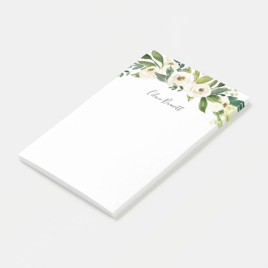 Alabaster Floral Personalized ポストイット (アングル)