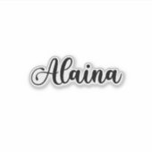 Alaina ネーム - 手書きカリグラフィー シール (正面)