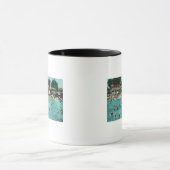 Alameda Beachで泳ぐ群集(カリフォルニア州) マグカップ (中央)