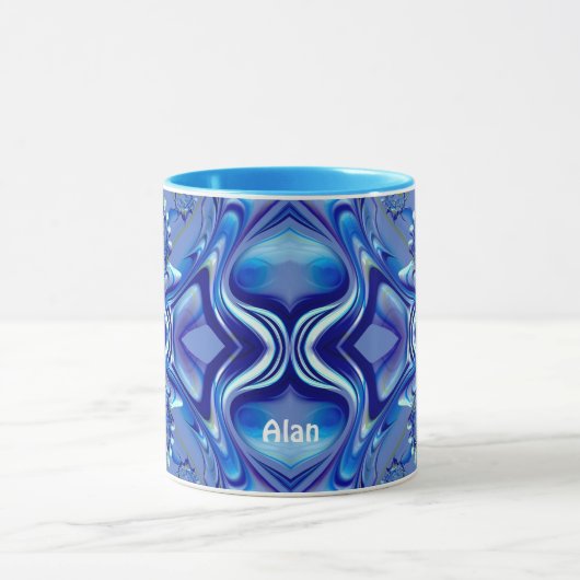ALAN ~ ザニー3Dフラクタル ~ ブルーの色合い マグ (中央)