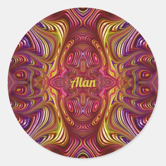 ALAN 〜 マルチカラーフラクタルデザイン 〜 ラウンドシール (正面)