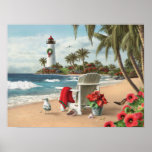 Alan Giana "You Can Dream 2" Poster ポスター<br><div class="desc">A lighthouse welcomes to you to the beach in Alan Giana's tropical Christmas painting "You Can Dream 2".</div>