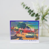 Alan Heuerによるポストカードゲームの男たち、人形、ピンクアドビ ポストカード (スタンド正面)