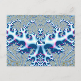 ALAN ~ Icy White and Blue 3D Fractal Design ~  ポストカード