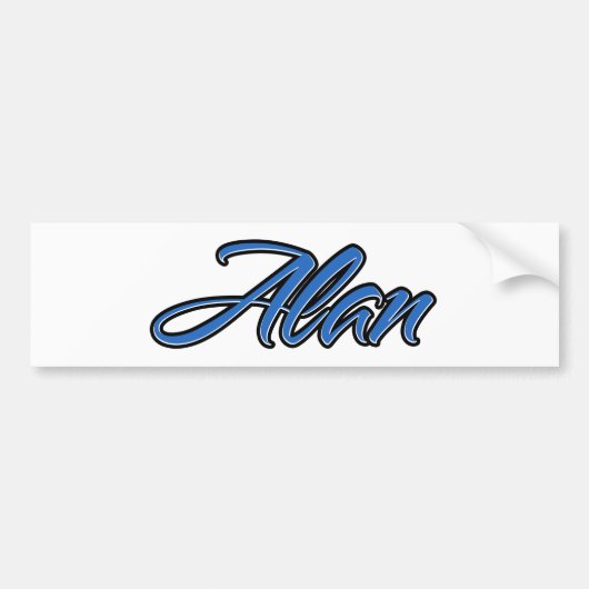 Alan Name blue Aufkleber Sticker Autoaufkleber バンパーステッカー (正面)