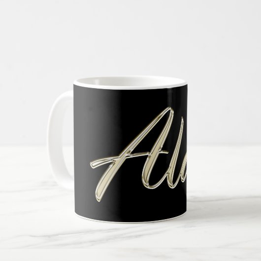 Alan Name whitegold Tasse Teetasse Kaffeetasse コーヒーマグカップ (正面左)