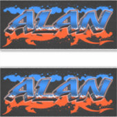 Alan Vorname Name Graffiti Aufkleber Sticker シール (正面)