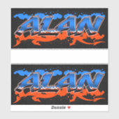 Alan Vorname Name Graffiti Aufkleber Sticker シール (シート)