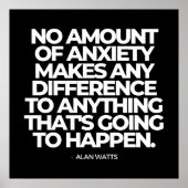 Alan Wattsの不安に関する引用文 ポスター (正面)