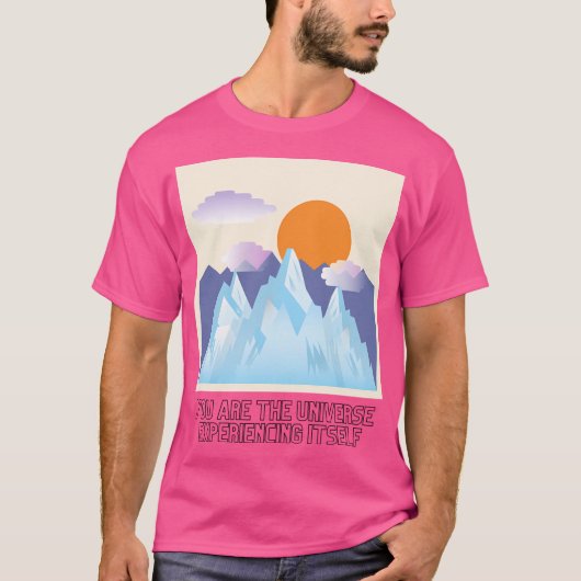 Alan Watts引用文あなたが経験している宇宙 Tシャツ (正面)