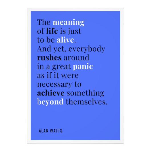 Alan Watts – 人生の意味 フォトプリント (正面)
