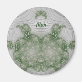 ALAN ~ White and Green ~ Stunning Design Magnet マグネット