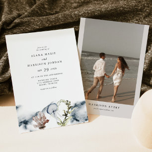 ALANA熱帯海サンゴゼリー魚ビーチ写真 招待状