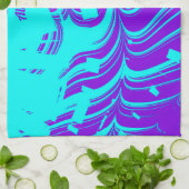 ALANA ~ FLUORO SHADES ~ 3D ~ Purple Aqua ~   キッチンタオル (折り畳み)