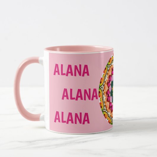 ALANA ~ Personalised Gem Stones Fractal ~ Mug マグカップ (左)