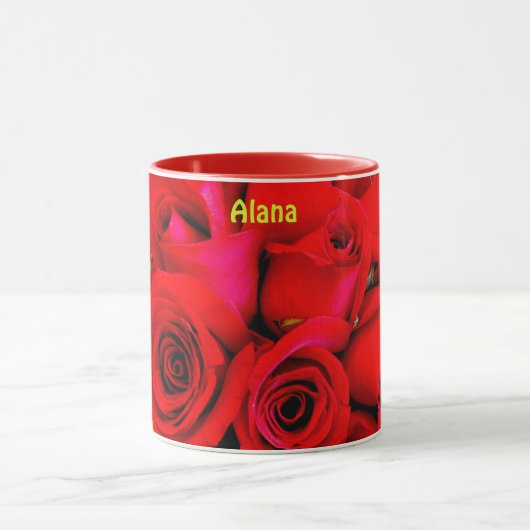 ALANA ~ Personalised Rose Buds Photograph ~ Mug マグカップ (中央)
