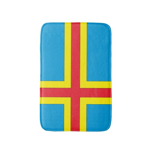 Alandの島の旗 バスマット (正面縦)
