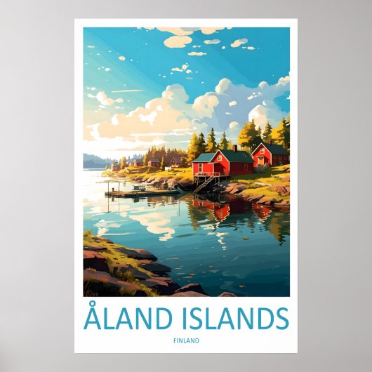 Aland Islands Vintage Travel Poster Ski National ポスター (正面)