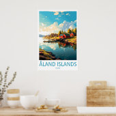 Aland Islands Vintage Travel Poster Ski National ポスター (キッチン)
