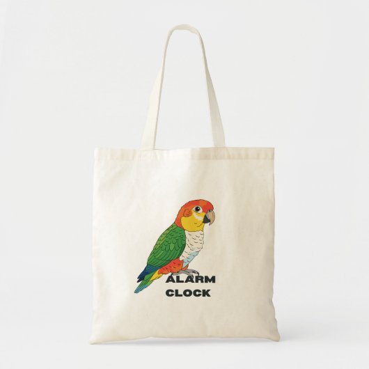Alarm Clock Sun Conure – Loud Parrot Design トートバッグ (正面)