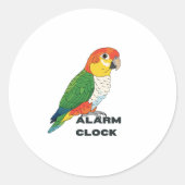 Alarm Clock Sun Conure – Loud Parrot Design ラウンドシール (正面)
