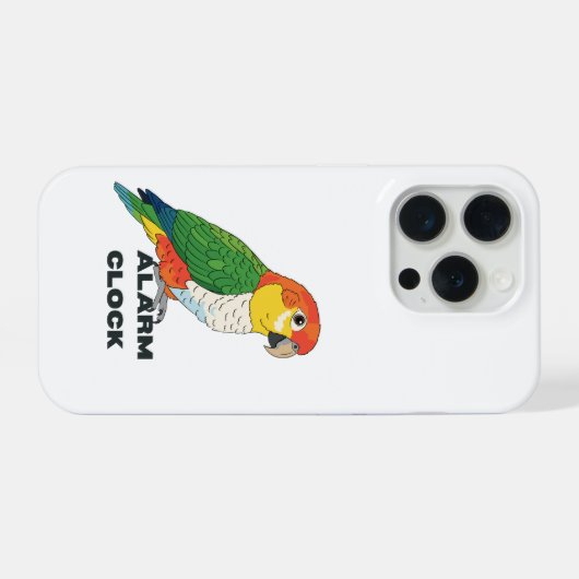 Alarm Clock Sun Conure – Loud Parrot iPhoneケース (裏面横)