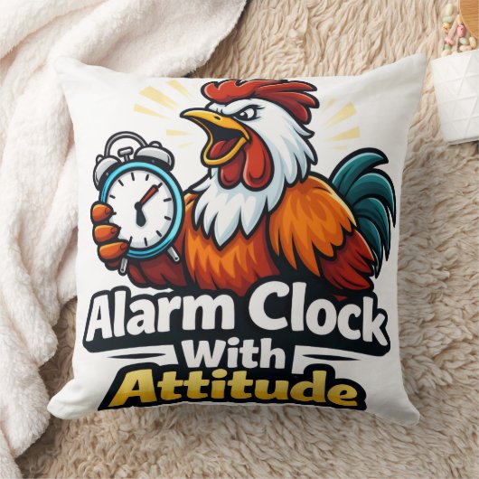 Alarm clock with attitude, roaster quote. クッション (ブランケット)