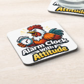 Alarm clock with attitude, roaster quote. コースター (左側)