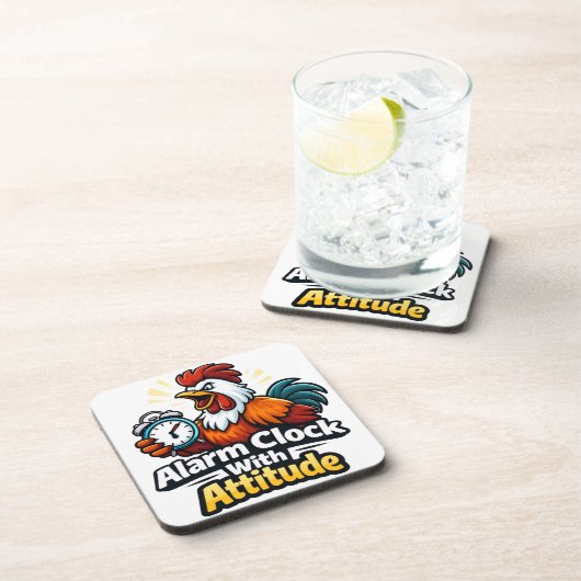 Alarm clock with attitude, roaster quote. コースター (右側)