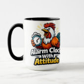 Alarm clock with attitude, roaster quote. マグカップ (左)