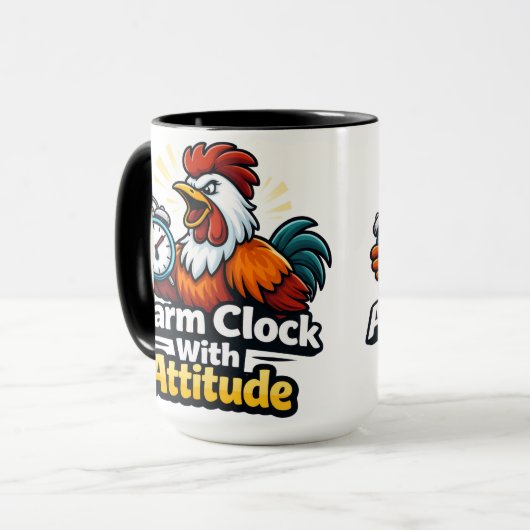 Alarm clock with attitude, roaster quote. マグカップ (正面左)