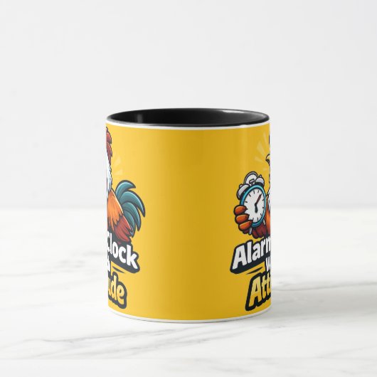 Alarm clock with attitude, roaster quote. マグカップ (中央)