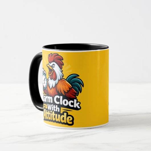 Alarm clock with attitude, roaster quote. マグカップ (正面左)