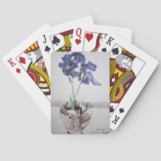 ALarsenArtist著"紫色のアイリス"が付いているトランプ トランプ (裏面)