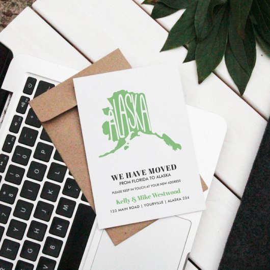 ALASKA新しいアドレスを移動した新しいホーム ポストカード