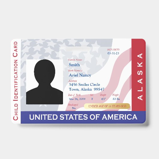 ALASKA – 子IDカード バッジ (正面)