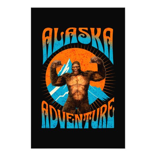 Alaska Adventure Funny Sasquatch フォトプリント (正面)