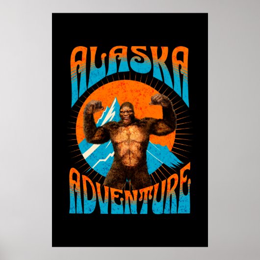 Alaska Adventure Funny Sasquatch ポスター (正面)