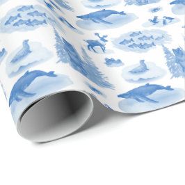 Alaska Animal Toile (Wedgewood Blue) ラッピングペーパー