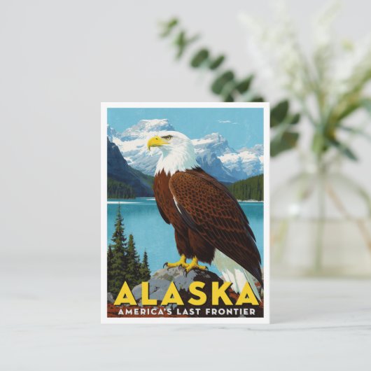 Alaska Bald Eagle Last Frontier Art ポストカード (スタンド正面)