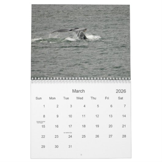 Alaska Calendar for 2026 カレンダー (3月 2026)