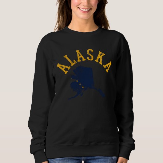 Alaska Card Flag Vintage Retro スウェットシャツ (正面)