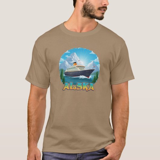 Alaska Cruise Mode On Scenic and AdventureFilled V Tシャツ (正面)