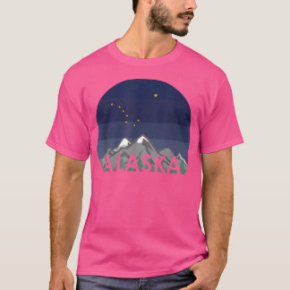 Alaska Cruise Mountains with Alaska Flag Stars Nig Tシャツ