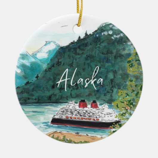 Alaska Cruise Ship セラミックオーナメント (正面)