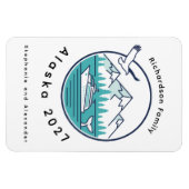 Alaska Cruise Ship Family Magnet Door Marker マグネット (横)