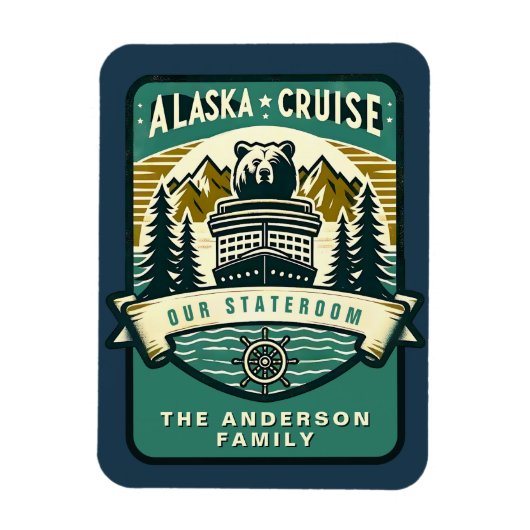 Alaska Cruise Ship Stateroom Magnet マグネット (縦)