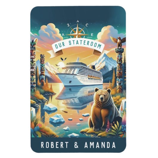 Alaska Cruise Ship Stateroom Magnet マグネット (縦)