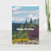 Alaska Denali Landscapeフローラ写真誕生日 カード (正面)
